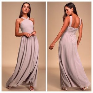 Air of Romance Taupe Maxi Dress